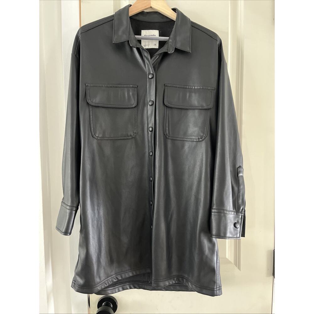 Abercrombie & Fitch Vegan Leather Dress Medium Black